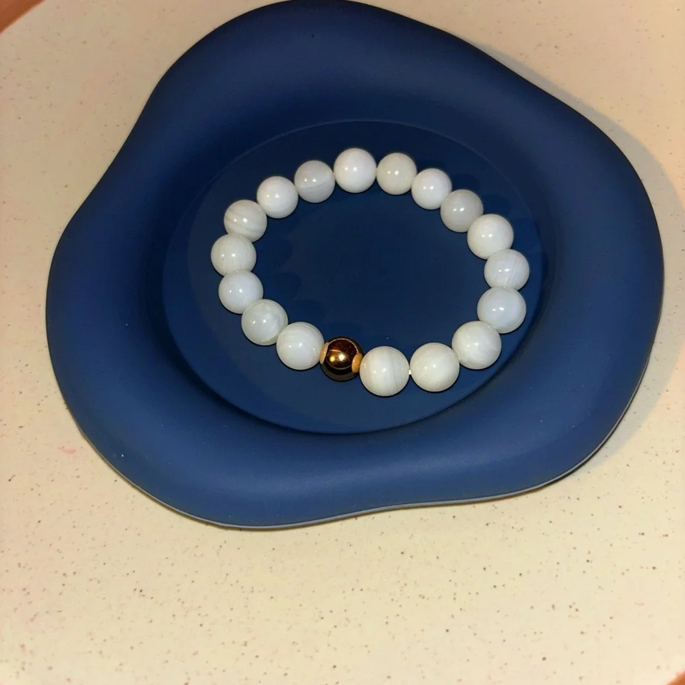 Moonstone Bracelet with 10K Gold Accent - Picture 2 of 2
